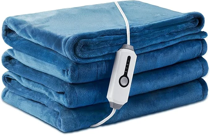 Sustainable Electric Heated Blanket Full Size 72 quot ×84 quot Luxurious Breathable Flannel with 4 Heat Settings 10-Hour Auto Shut-Off amp Overheat Protection for Bed amp Couch Cozy Gift – Lake Blue High-Performance