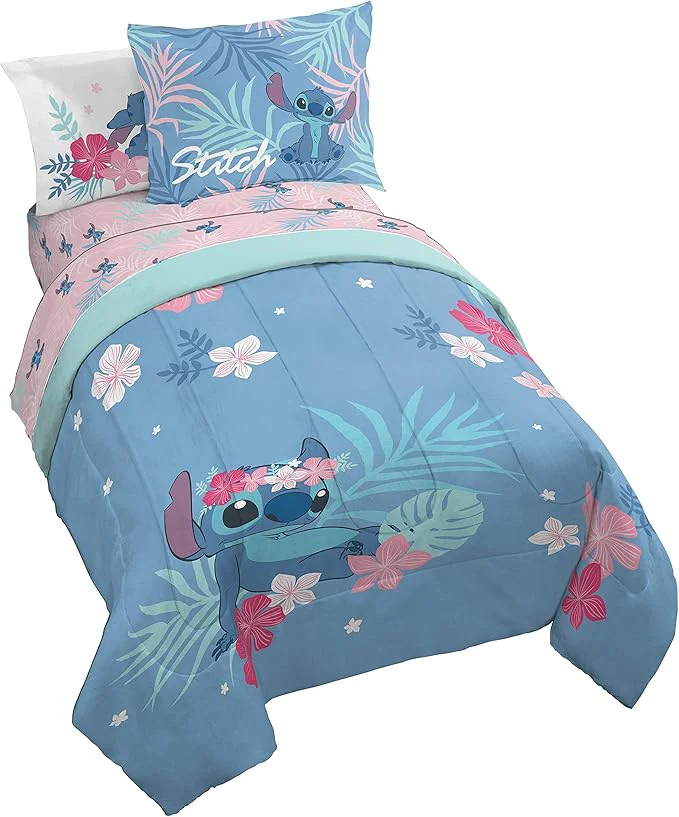 High-End Jay Franco Disney Lilo amp Stitch Paradise Dream 7 Piece Full Bed Set – Includes Reversible Comforter amp Sheet Set Bedding – Super Soft Fade Resistant Microfiber Disney Product Original Design