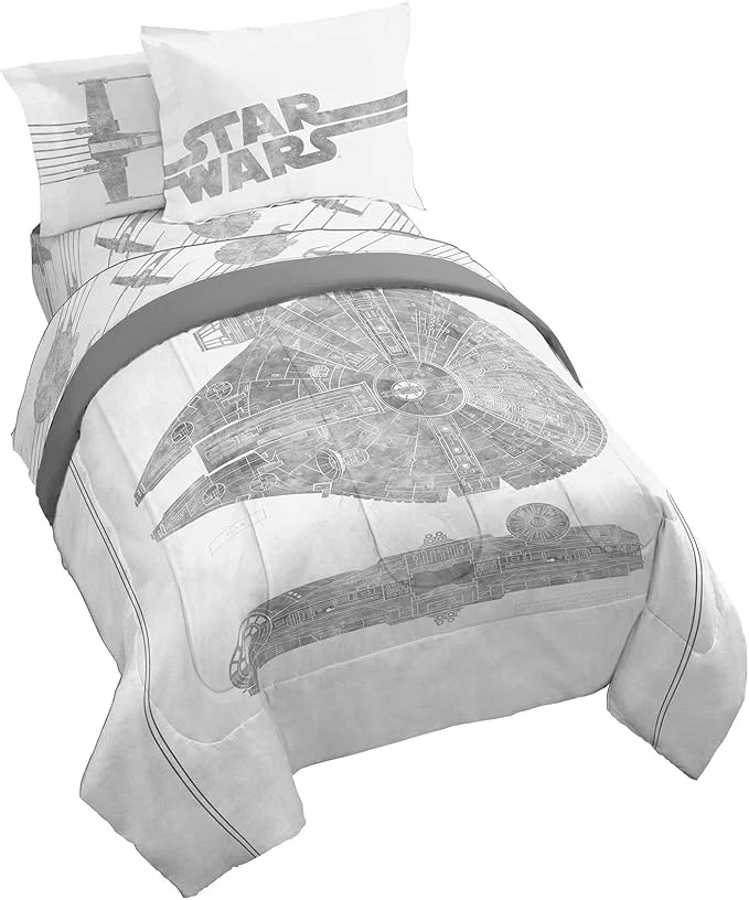 Powerful Jay Franco Star Wars Falcon Schematics 5 Piece Twin Size Bed Set – Includes Comforter amp Sheet Set – Super Soft Kids Bedding Fade Resistant Microfiber Original Design
