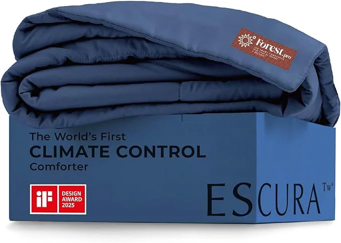 Authentic ESCURA Tw® Climate Control Comforter Full Queen German Patented PCM Down All-Season Design for Hot Sleepers amp Night Sweats Bamboo Lightweight Breathable Hypoallergenic Blanket Healthy