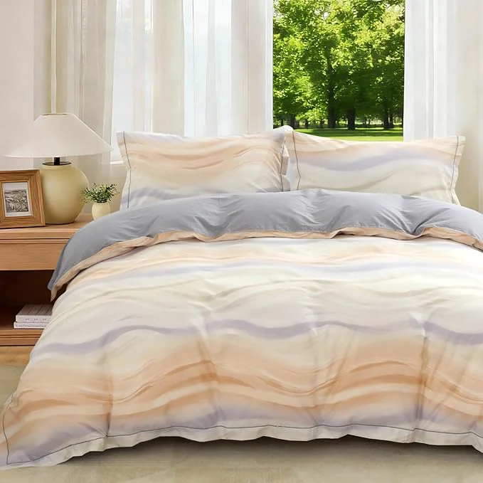 Sophisticated OAITE Duvet Cover Set King Size Floral Pattern Ultra Soft Cotton Duvet Cover Sets 3-PC Breathable Duvet Cover with Zipper Closure amp Corner Ties 2 Pillow Shams 1 Duvet Cover Reliable