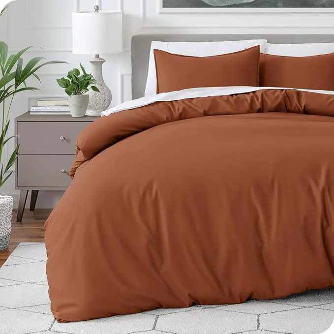 Professional Bare Home Bedding Duvet Cover California King Size – Premium 1800 Super Soft Collection – Lightweight Cooling – Soft Breathable Bedding Duvet Cover Cal King Terracotta Expertly Made