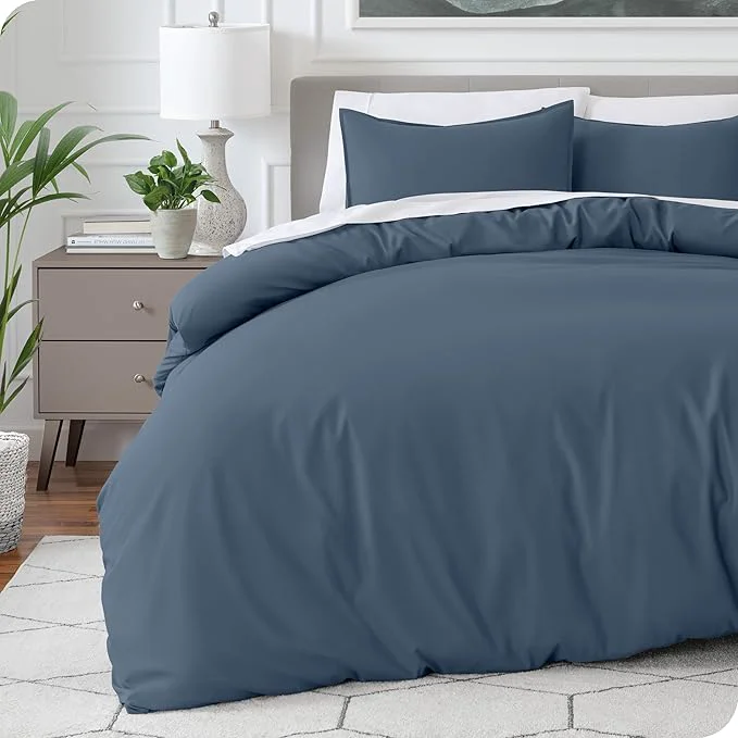 Expertly Made Bare Home Bedding Duvet Cover California King Size – Premium 1800 Super Soft Collection – Lightweight Cooling – Soft Breathable Bedding Duvet Cover Cal King Bering Sea Enhanced