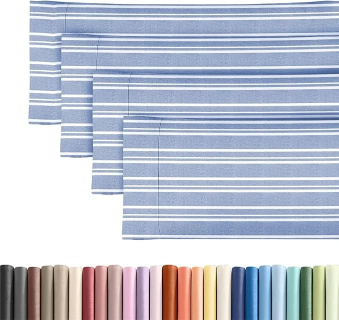 Consistent Body Pillowcases Set of 4-20×54 Long Body Pillow Case – Soft Body Pillow Cover for Sleeping amp Side Sleepers – Comfy Breathable amp Fade – Machine Washable w Envelope Enclosure – Blue Stripes Unique
