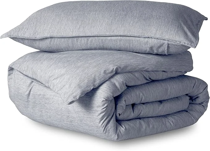 Detailed Bare Home Bedding Duvet Cover Extra Long – Premium 1800 Super Soft Collection – Lightweight Duvet Cover – Soft Textured Twin Twin XL Heathered Midnight Blue Quality