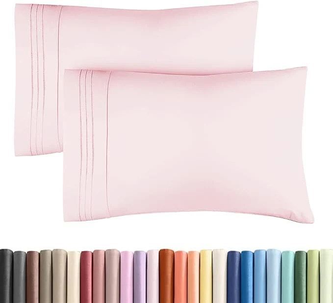 Secure Standard Pillow Cases Set of 2 – Ultra-Soft Hotel Quality Pillowcase Covers – Comfy amp Wrinkle – Stain and Fade Resistant – Machine Washable Pillow Protectors – 2 Piece Set Standard Lavender Pink Original