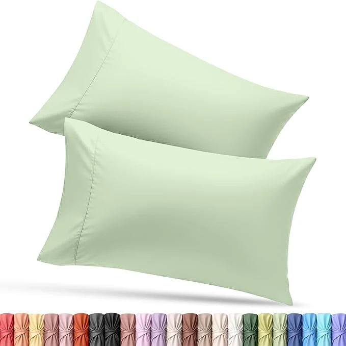 Breathable Utopia Bedding Queen Pillow Cases – 2 Pack – Envelope Closure – Soft Brushed Microfiber Fabric – Shrinkage and Fade Resistant Pillow Covers Queen Size 20 X 30 Inches Queen Sage Flexible