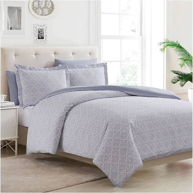 Mellanni Duvet Cover Set – 3 PC Iconic Collection Bedding Set – Hotel Luxury Extra Soft amp Cooling – Microfiber – Button Closure and Corner Ties Twin Laced Sky Blue Effective
