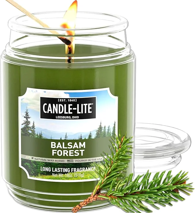 Refined Candle-lite Fall Scented Candles Balsam Forest Fragrance 18 oz Jar Proudly Practical