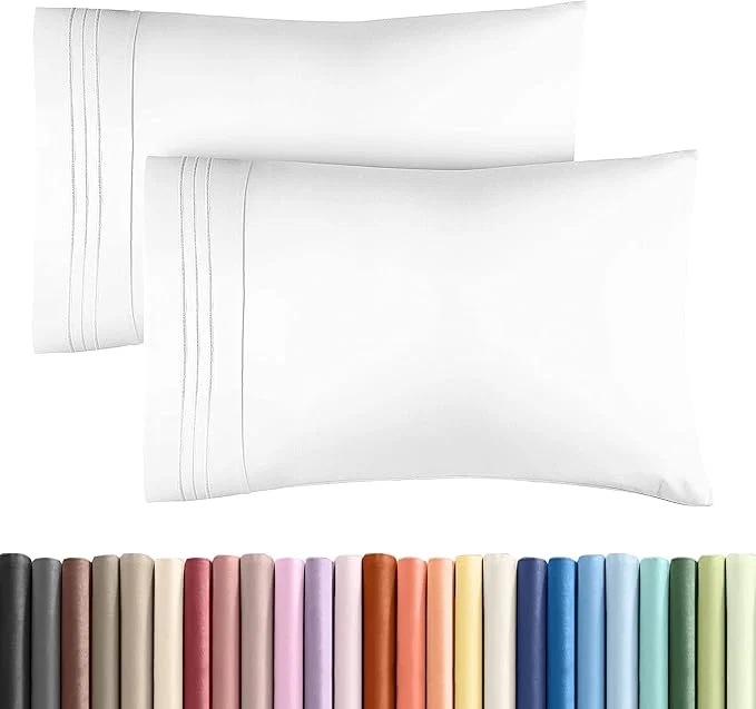 Dependable King Pillow Cases Set of 2 – Ultra Soft Hotel Quality Pillowcase Covers – Comfy Cozy amp Wrinkle – Shrinkage Stain and Fade Resistant – Machine Washable Pillow Protectors – 2 Piece Set – White Functional