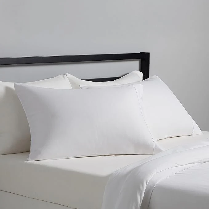 Specialty Amazon Basics Lightweight Super Soft Easy Care Microfiber Pillowcases Standard size 30 quot L x 20 quot W Set of 2 Bright White Pillows Not Included Minimalist