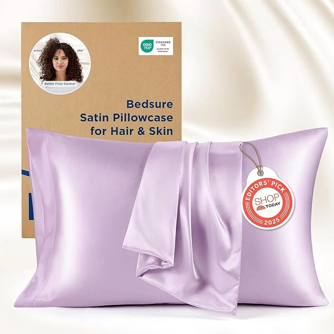 Fine Crafted Bedsure Satin Pillowcases Similar to Silk Pillow Cases Queen Size Set of 2 Pillow Case for Sleeping Women with Envelope Closure Gifts for Women Men Lavender 20×30 Inches 2pcs Professional