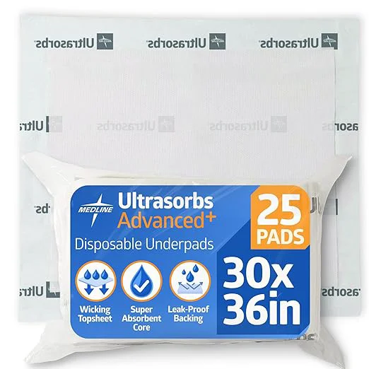 Next-Generation Medline Ultrasorbs Drypads 30 quot x 36 quot 25 Count Super Absorbent Disposable Bed Pads Large Incontinence Bed Pads Chucks Protective Underpads 10 Times More Absorbent For Adults Elderly Flexible