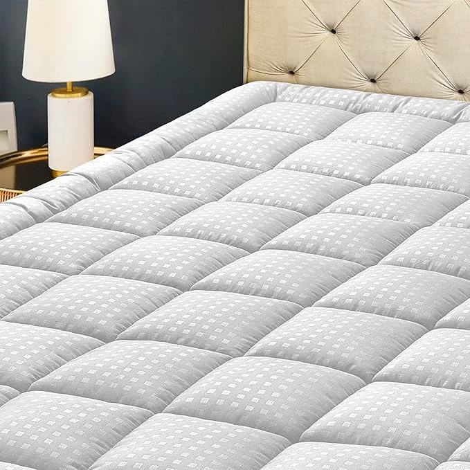 Authentic HYLEORY Queen Mattress Pad Quilted Fitted Mattress Protector Cooling Pillow Top Mattress Cover Breathable Fluffy Soft Mattress Topper with 8-21 quot Deep Pocket Sophisticated