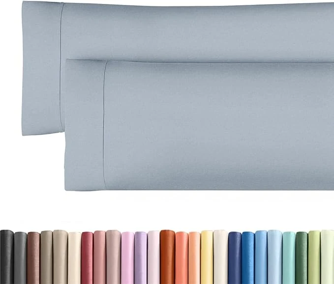 Clean Body Pillowcases Set of 2-20×54 Long Body Pillow Case – Soft Body Pillow Cover for Sleeping amp Side Sleepers – Comfy Wrinkle amp Fade – Machine Washable w Envelope Enclosure Heathered Blue Practical