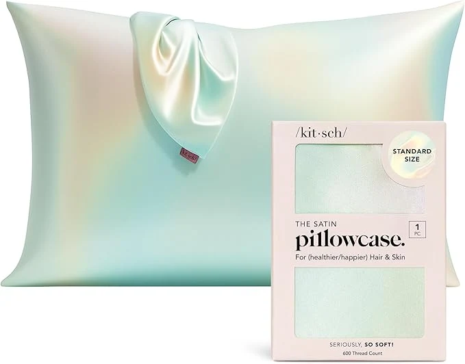 High-End Kitsch Satin Pillowcase with Zipper for Hair amp Skin – Softer Than Silk Pillow Cases Smooth Cooling Satin Pillow Case Wrinkle- Machine Washable – Pillow Cases Standard Size 19×26 – Aura Enhanced