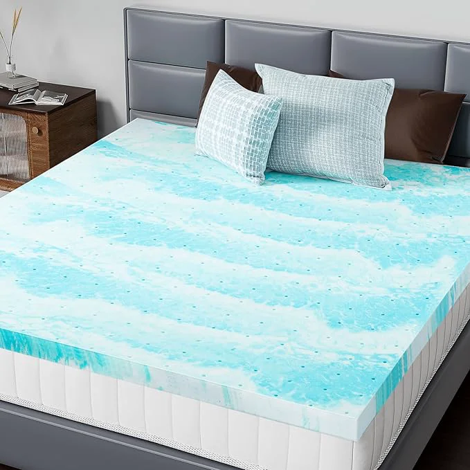 Consistent DUMOS Mattress Toppers Memory Foam Queen Size 3 Inch Thick Bed Topper Pad Cooling Gel Infused Soft Comfy Padding Breathable for Sleeper Sofa Couch RV Camper CertiPUR-US Blue Secure