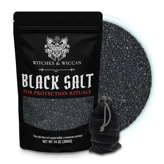 Natural Black Salt for Protection Rituals Wiccan Spells Handcrafted Negative Energy Certified
