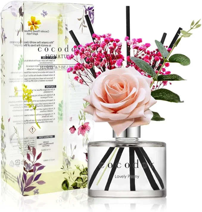 Exceptional COCODOR Rose Flower Reed Diffuser Lovely Peony 6.7oz 1 Pack Reed Diffuser Fine