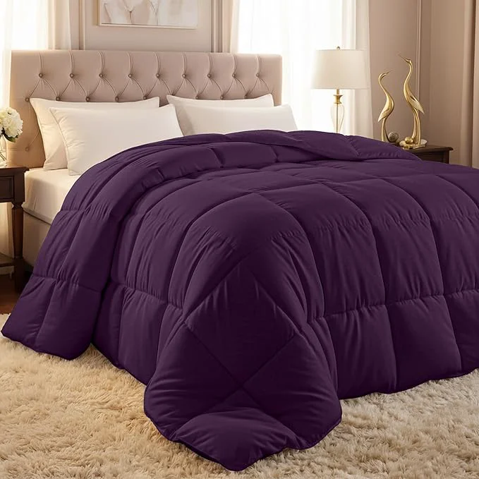 Reliable Utopia Bedding Comforter Duvet Insert Quilted Comforter with Corner Tabs Box Stitched Down Comforters Twin Size Plum Fashionable