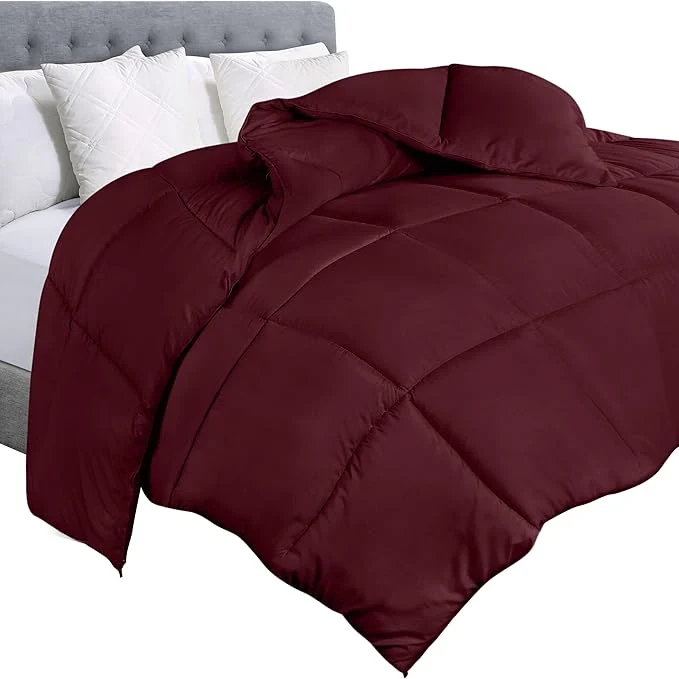 Reliable Utopia Bedding Comforter Duvet Insert Quilted Comforter with Corner Tabs Box Stitched Down Comforters Twin Size Burgundy Fast