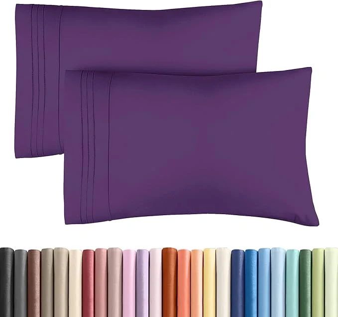 Green King Standard Pillow Cases Set of 2 – Ultra-Soft Hotel Quality Pillowcase Covers – Comfy Cozy amp Fade – Wrinkle Resistant – Machine Washable Pillow Protectors – 2 Piece Set – King Standard Purple Comfortable