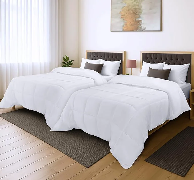 Specialty Utopia Bedding Comforter Duvet Insert Quilted Comforter with Corner Tabs Box Stitched Down Comforters King Size White Pack of 2 Practical