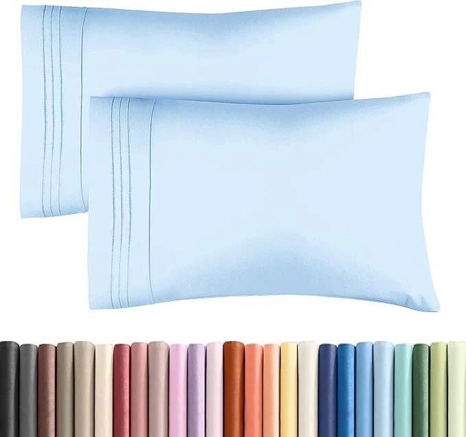 Versatile King Pillow Cases Set of 2 – Ultra Soft Hotel Quality Pillowcase Covers – Comfy Cozy amp Wrinkle – Shrinkage Stain amp Fade Resistant – Machine Washable Pillow Protectors – 2 Piece Set – Light Blue Trusted