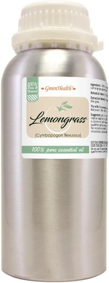 Functional GreenHealth – Lemongrass Essential Oil – 16 fl oz – Aluminum Bottle – Practical