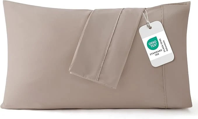 Detailed Bedsure King Size Pillow Cases Set of 2 – Khaki Brushed Microfiber Pillowcases 2 Pack Super Soft Pillow Case Cover with Envelope Closure for Kids Wrinkle Fade Resistant 20×36 Inches Sustainable