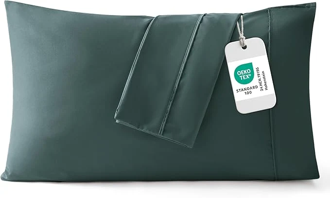Exclusive Bedsure Pillow Cases Standard Size Set of 2 – Forest Green Brushed Microfiber Pillowcases Super Soft and Cozy Pillow Case Covers with Envelope Closure for Kids Wrinkle Fade Resistant 20×26 Inches Luxury