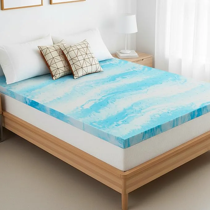 Flexible Memory Foam Mattress Topper Twin – 4 Inch Gel Infused Bed Toppers Pressure Relief Mattress Pad for Dorm Room CertiPUR-US Excellent