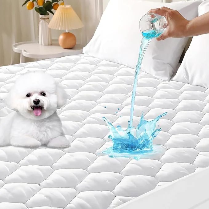 Safe MUXHOMO Queen Mattress Protector Waterproof Quilted Mattress Cover Queen Size Bed Noiseless Soft amp Cooling Mattress Pad Cover Deep Pocket 6 quot -21 quot White Fashionable