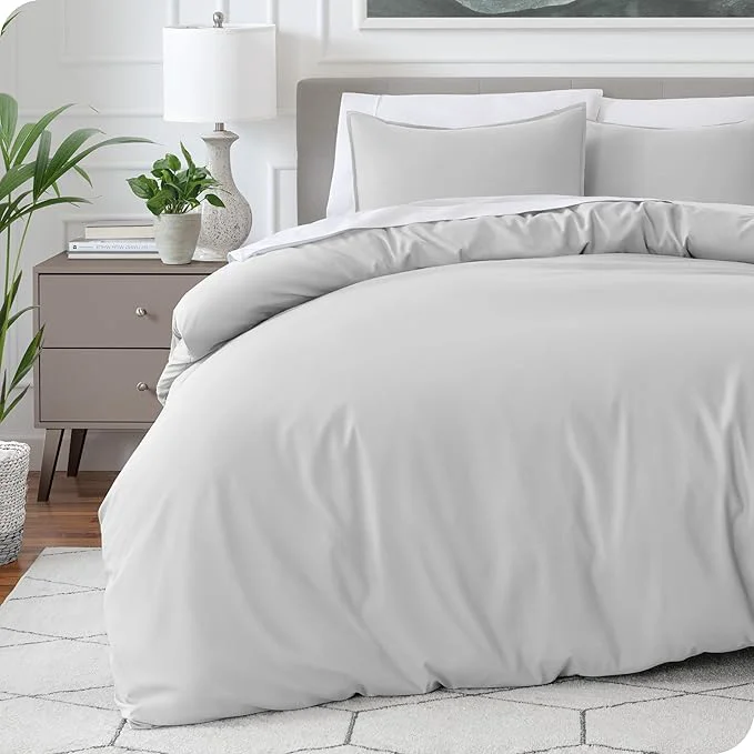 Dependable Bare Home Bedding Duvet Cover Oversized King – Premium 1800 Super Soft Collection – Lightweight Cooling – Soft Breathable Bedding Duvet Cover Oversized King Cloud Grey Classic