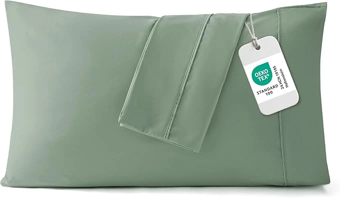 Functional Bedsure Queen Pillow Cases Set of 2 – Sage Green Brushed Microfiber Pillowcase 2 Pack Super Soft and Cozy Pillow Case Covers with Envelope Closure for Kids Wrinkle Fade Resistant 20×30 Inches World-Class