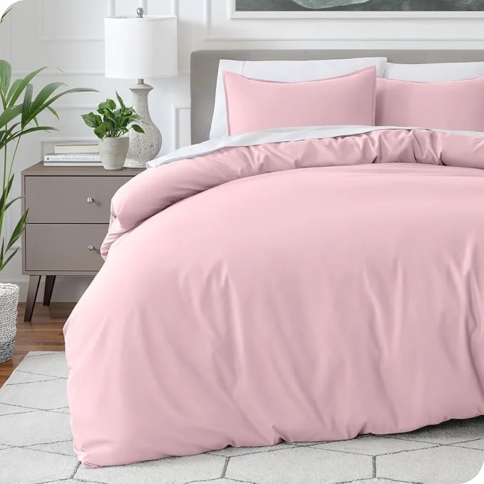 Quality Bare Home Bedding Duvet Cover Queen Size – Premium 1800 Super Soft Collection – Lightweight Cooling – Soft Breathable Bedding Duvet Cover Queen Dusty Pink High-Grade