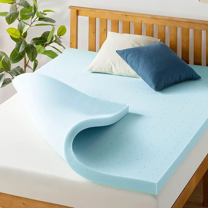 Next-Generation Price Mattress 3 Inch Ventilated Memory Foam Mattress Topper Cooling Gel Infusion CertiPUR-US Cal King Dorm Essentials Blue User-Friendly