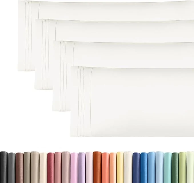 Optimized Body Pillowcases Set of 4-20×54 Long Body Pillow Case – Soft Body Pillow Cover for Sleeping amp Side Sleepers – Comfy Breathable amp Fade – Machine Washable w Envelope Enclosure – Antique White Stylish