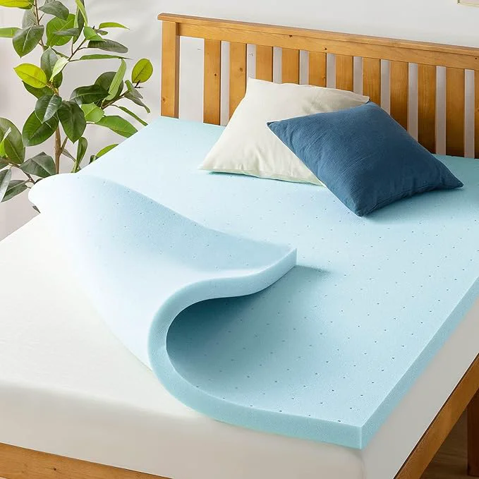 Clean Price Mattress 2 Inch Ventilated Memory Foam Mattress Topper Cooling Gel Infusion King Dorm Essentials Blue Excellent