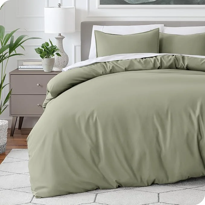 Authentic Bare Home Bedding Duvet Cover Full Size – Premium 1800 Super Soft Collection – Lightweight Cooling – Soft Breathable Bedding Duvet Cover Full Sage Innovative