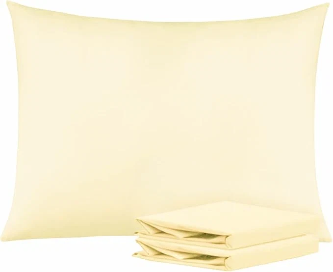 Healthy NTBAY Standard Pillowcase Set – 2 Pack Brushed Microfiber 20×26 Pillowcases – Soft Wrinkle- Fade-Resistant Stain-Resistant Ivory Pillowcases with Envelope Closure – 20×26 Inches Ivory Green