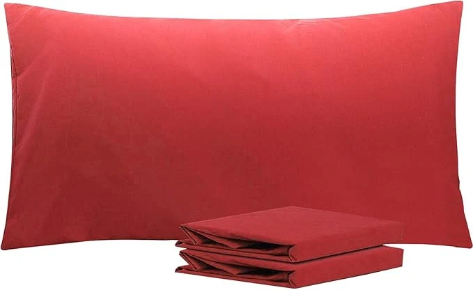 Secure NTBAY King Pillowcase Set – 2 Pack Brushed Microfiber 20×36 Pillowcases – Soft Wrinkle- Fade-Resistant Stain-Resistant Wine Red Pillowcases with Envelope Closure – 20×36 Inches Wine Red Authentic
