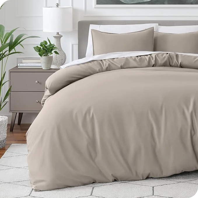 Consistent Bare Home Bedding Duvet Cover California King Size – Premium 1800 Super Soft Collection – Lightweight Cooling – Soft Breathable Bedding Duvet Cover Cal King Khaki