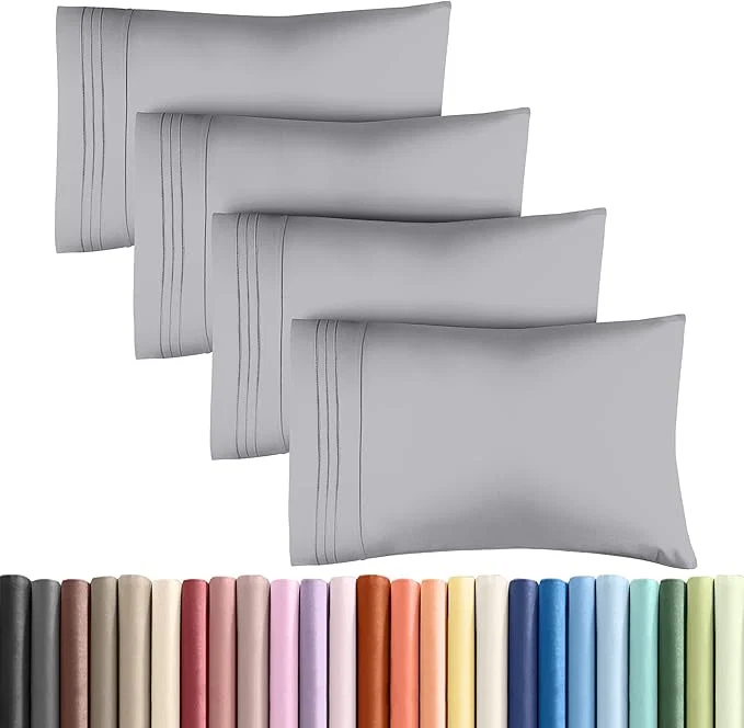 Breathable Queen Pillow Cases Set of 4 – Ultra Soft Hotel Quality Pillowcase Covers – Comfy Cozy amp Wrinkle – Shrink Stain amp Fade Resistant – Machine Washable Pillow Protectors – 4 Piece Set – Steel Blue Consistent