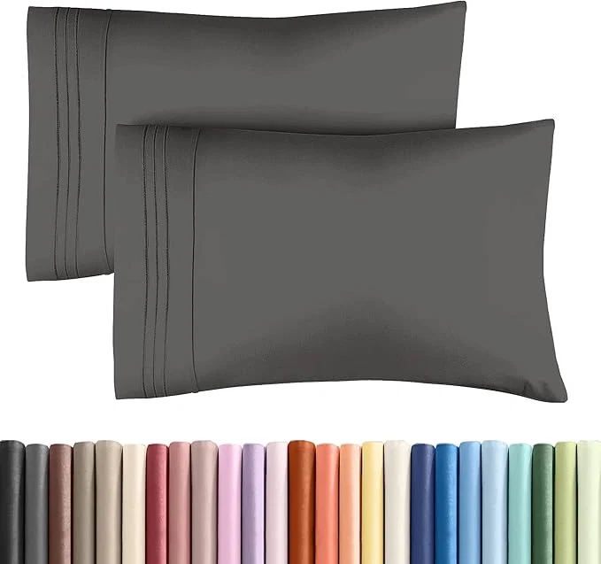 Smart King Pillow Cases Set of 2 – Ultra Soft Hotel Quality Pillowcase Covers – Comfy Cozy amp Wrinkle – Shrinkage Stain and Fade Resistant – Machine Washable Pillow Protectors – 2 Piece Set – Charcoal Sophisticated