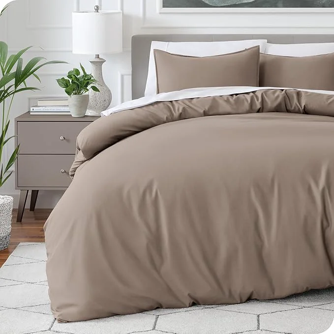 Smooth Bare Home Bedding Duvet Cover Full Size – Premium 1800 Super Soft Collection – Lightweight Cooling – Soft Breathable Bedding Duvet Cover Full Taupe Luxury