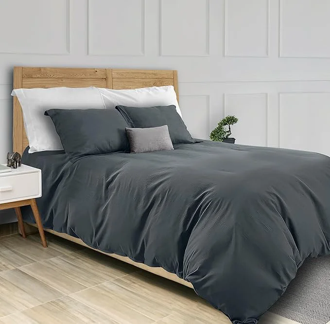 Efficient White Classic Grey Duvet Cover Queen Size Microfiber Duvet Cover with Zipper Set of 1 Down Comforter Cover with 2 Pillow Shams Luxury Comforter Cover Queen Size Comforter Not Included Solid