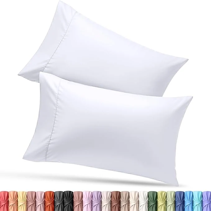 Modern Utopia Bedding Queen Pillow Cases – 2 Pack – Envelope Closure – Soft Brushed Microfiber Fabric – Shrinkage and Fade Resistant Pillow Covers Queen Size 20 X 30 Inches Queen White Contemporary