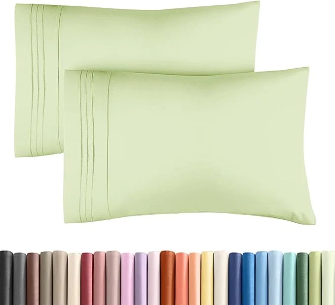 Standard Pillow Cases Set of 2 – Ultra-Soft Hotel Quality Pillowcase Covers – Comfy amp Wrinkle – Stain and Fade Resistant – Machine Washable Pillow Protectors – 2 Piece Set – Light Sage Green Modern