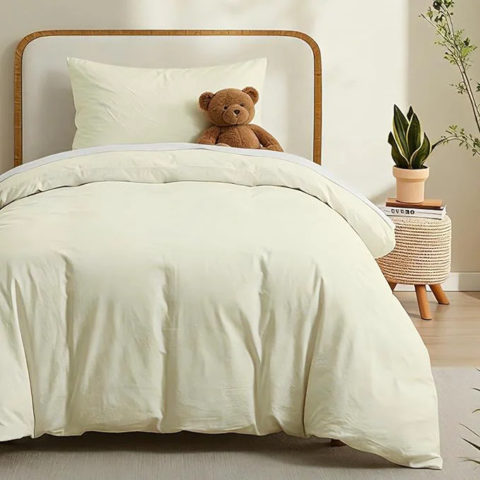 Smart LOVQUE Cream White Cotton Duvet Cover Set Linen-Like Natural Bedding Set with Zipper Closure No Comforter Twin Size Duvet Cover 68 quot x90 quot x 1 Pillowsham 20 quot x26 quot x 1 Verified